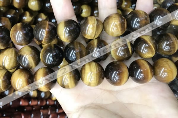 CTE2165 15.5 inches 20mm round yellow tiger eye gemstone beads