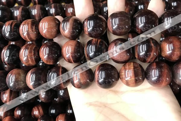 CTE2188 15.5 inches 20mm round red tiger eye gemstone beads