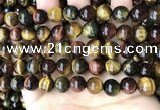 CTE2194 15.5 inches 12mm round mixed tiger eye beads wholesale