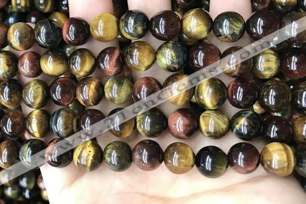 CTE2194 15.5 inches 12mm round mixed tiger eye beads wholesale