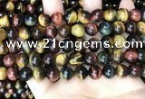 CTE2203 15.5 inches 10mm round mixed tiger eye gemstone beads