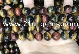 CTE2205 15.5 inches 14mm round mixed tiger eye gemstone beads