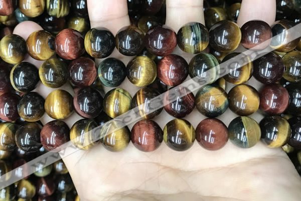 CTE2205 15.5 inches 14mm round mixed tiger eye gemstone beads