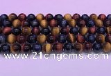 CTE2221 15.5 inches 10mm round colorful tiger eye gemstone beads