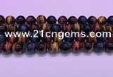 CTE2222 15.5 inches 12mm round colorful tiger eye gemstone beads