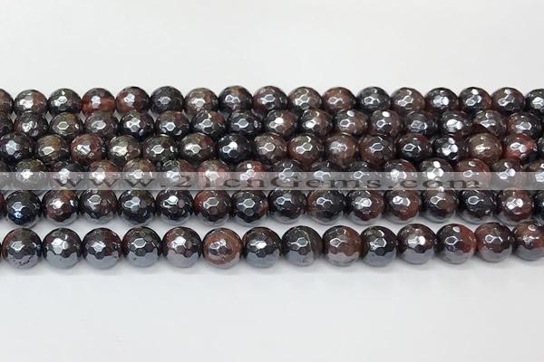 CTE2281 15 inches 8mm faceted round AB-color red tiger eye beads