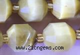 CTE2295 15 inches 9*10mm faceted golden tiger eye beads