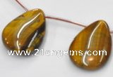 CTE23 20*28mm flat teardrop yellow tiger eye beads Wholesale