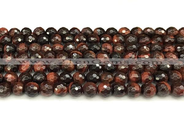 CTE2320 15 inches 6mm faceted round red tiger eye beads