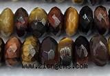 CTE2328 15 inches 5*8mm faceted rondelle colorful tiger eye beads