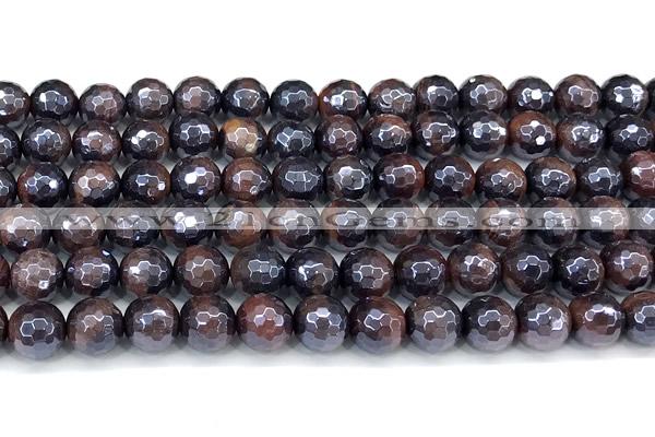 CTE2350 15 inches 8mm faceted round AB-color red tiger eye beads