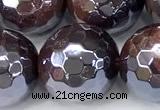 CTE2352 15 inches 12mm faceted round AB-color red tiger eye beads