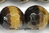 CTE2357 15 inches 14mm faceted round yellow tiger eye beads