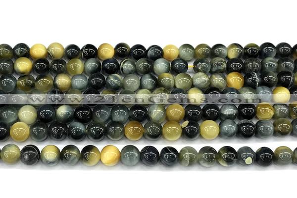 CTE2363 15 inches 6mm round golden & blue tiger eye beads