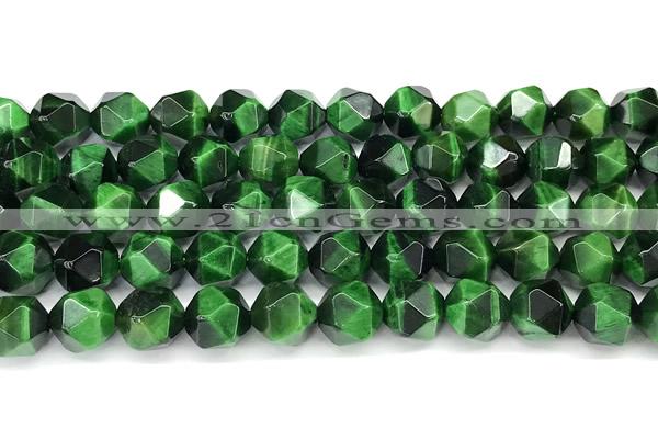 CTE2412 15 inches 10mm faceted round green tiger eye beads