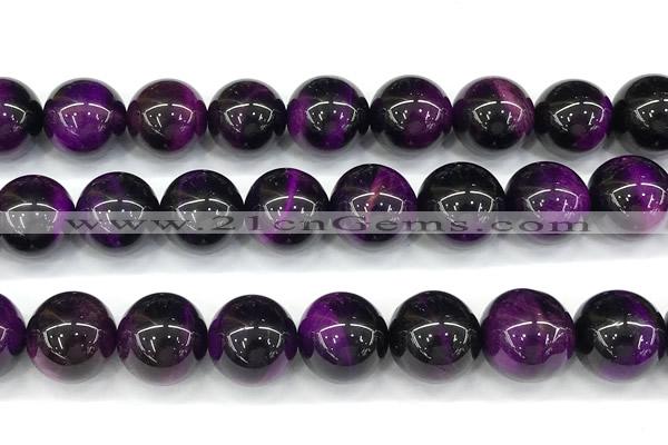 CTE2417 15 inches 14mm round purple tiger eye beads