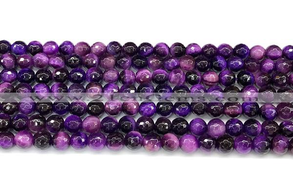 CTE2419 15 inches 6mm faceted round purple tiger eye beads