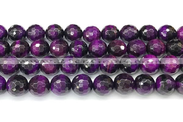 CTE2422 15 inches 12mm faceted round purple tiger eye beads