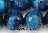 CTE2432 15 inches 12mm facted round blue tiger eye beads