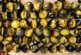 CTE2466 15 inches 12mm faceted round yellow tiger eye beads wholesale