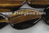 CTE308 15.5 inches 22*34mm flat teardrop yellow tiger eye gemstone beads