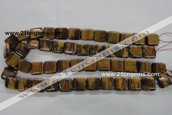 CTE309 15.5 inches 16*16mm square yellow tiger eye gemstone beads