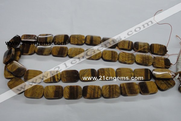 CTE310 15.5 inches 15*20mm rectangle yellow tiger eye gemstone beads