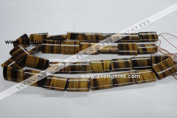 CTE312 15.5 inches 18*25mm flat tube yellow tiger eye gemstone beads