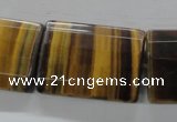 CTE317 15.5 inches 25*35mm faceted rectangle yellow tiger eye beads