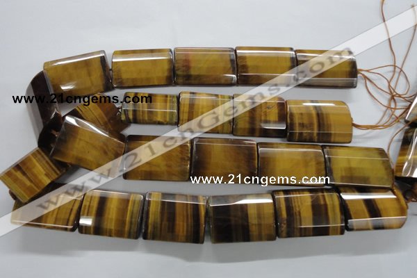 CTE317 15.5 inches 25*35mm faceted rectangle yellow tiger eye beads