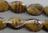 CTE321 15.5 inches 15*20mm twisted & faceted oval yellow tiger eye beads