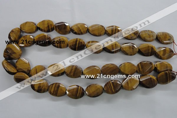 CTE321 15.5 inches 15*20mm twisted & faceted oval yellow tiger eye beads