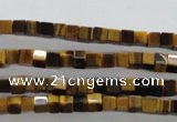 CTE326 15.5 inches 4*4mm cube yellow tiger eye gemstone beads