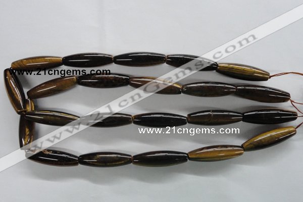 CTE331 15.5 inches 10*35mm rice yellow tiger eye gemstone beads