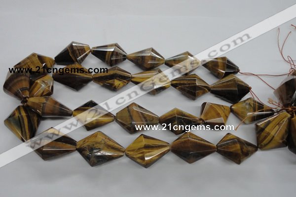 CTE333 15.5 inches 22*30mm pyramid yellow tiger eye gemstone beads