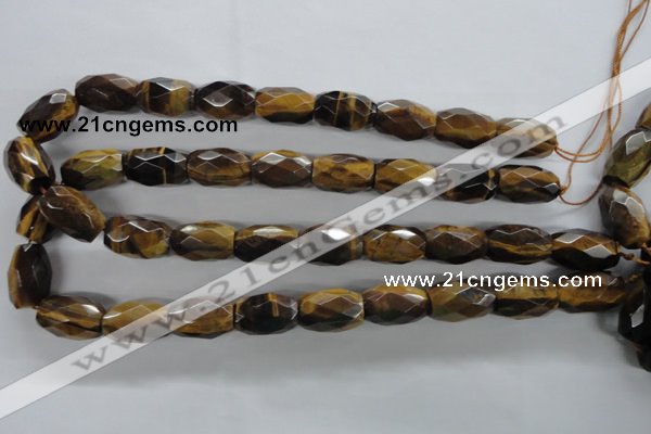CTE334 15.5 inches 13*20mm faceted drum yellow tiger eye gemstone beads