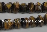 CTE336 15.5 inches 8*12mm faceted nuggets yellow tiger eye gemstone beads