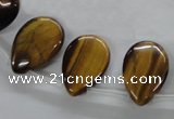 CTE338 Top-drilled 13*18mm flat teardrop yellow tiger eye gemstone beads