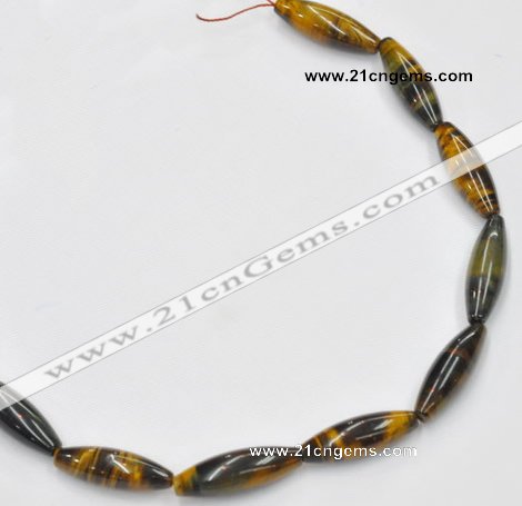 CTE35 15.5 inches 10*30mm rice shape blue tiger eye beads wholesale