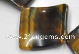 CTE38 15.5 inches 30*30mm twisted square blue tiger eye beads wholesale