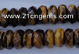 CTE403 15.5 inches 8*14mm faceted rondelle yellow tiger eye beads