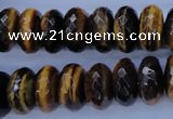 CTE404 15.5 inches 8*16mm faceted rondelle yellow tiger eye beads