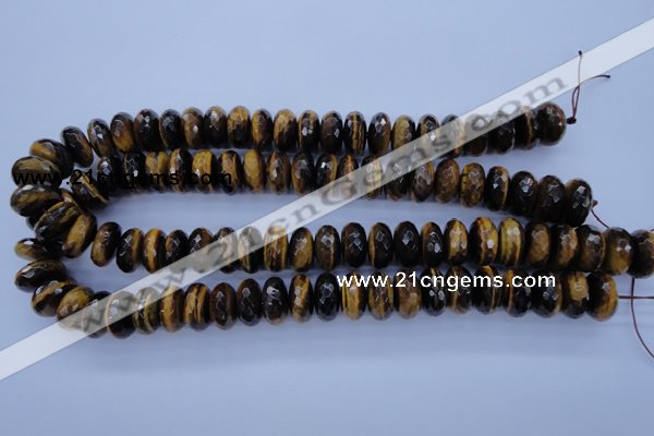 CTE404 15.5 inches 8*16mm faceted rondelle yellow tiger eye beads