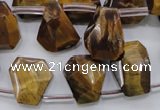 CTE409 Top-drilled 13*14mm faceted trapezoid yellow tiger eye beads