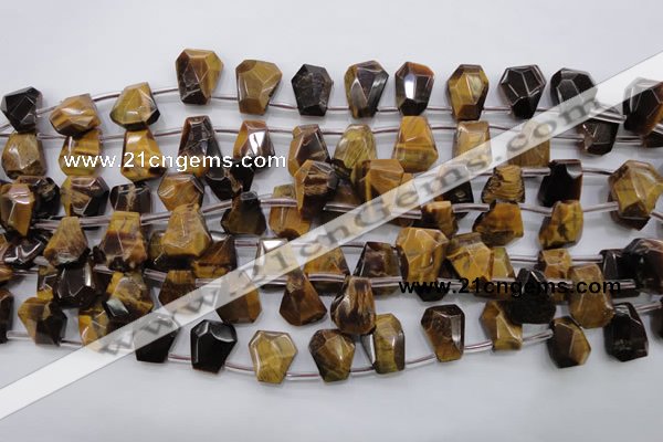 CTE409 Top-drilled 13*14mm faceted trapezoid yellow tiger eye beads