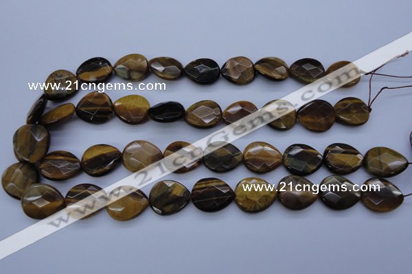 CTE435 15.5 inches 17*20mm faceted flat teardrop yellow tiger eye beads