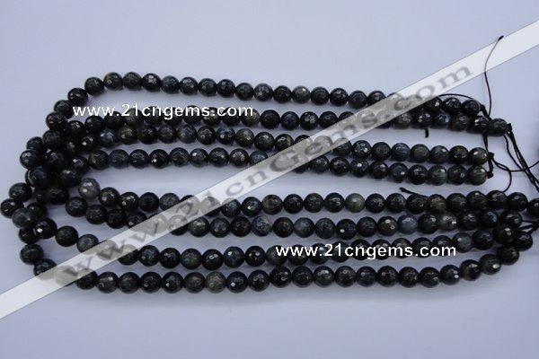 CTE442 15.5 inches 8mm faceted round blue tiger eye beads