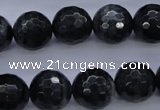 CTE445 15.5 inches 14mm faceted round blue tiger eye beads