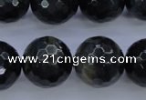 CTE447 15.5 inches 18mm faceted round blue tiger eye beads