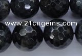 CTE448 15.5 inches 20mm faceted round blue tiger eye beads